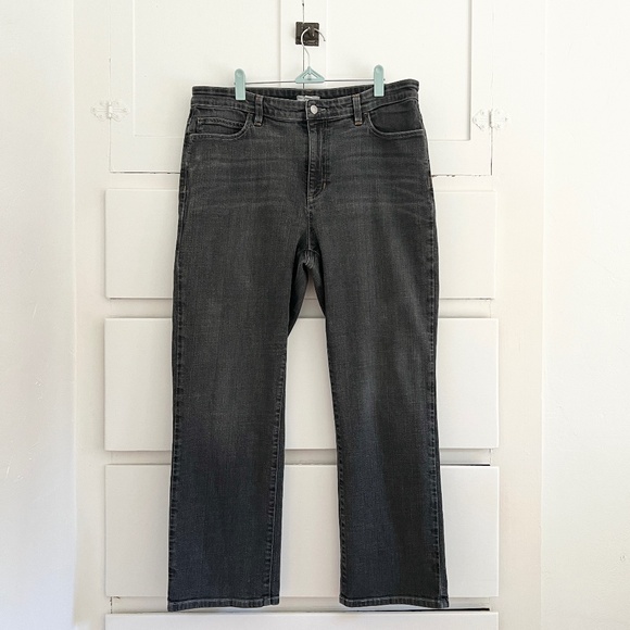 Eileen Fisher Organic Cotton Stretch Straight Ankle Jeans in Gray Size 14 - Picture 1 of 6